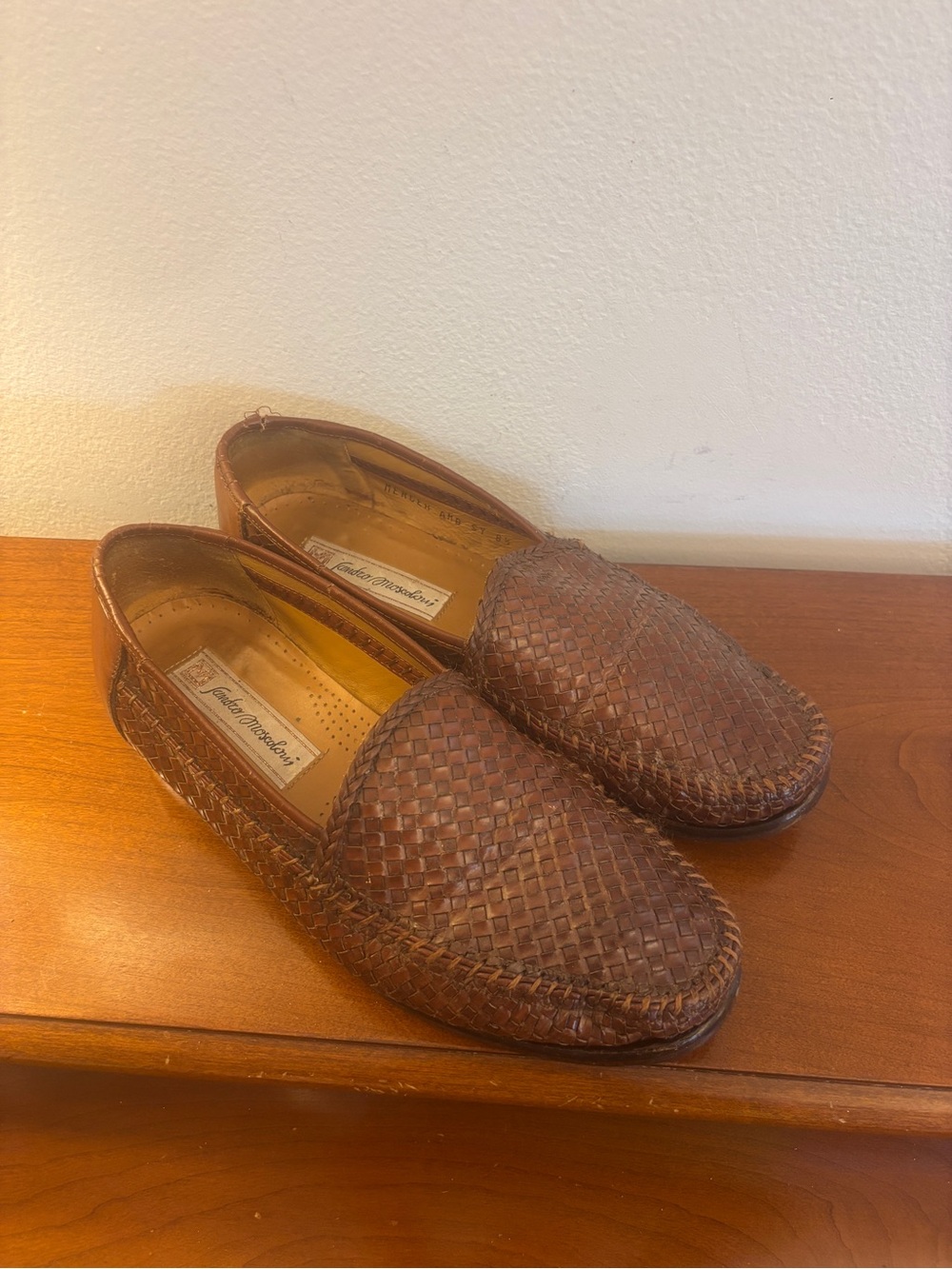Sandro Moscoloni "Mercer" Woven Leather Loafers 8.5 Spain